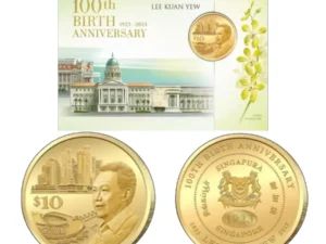 Singapore $10 Gold-Plated Coin – 100th Birth Anniversary of Lee Kuan Yew (1923–2023)